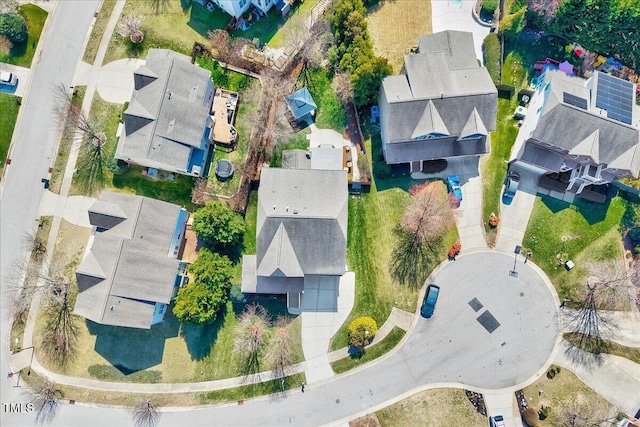 aerial view with a residential view