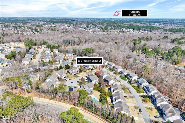 aerial view featuring a residential view