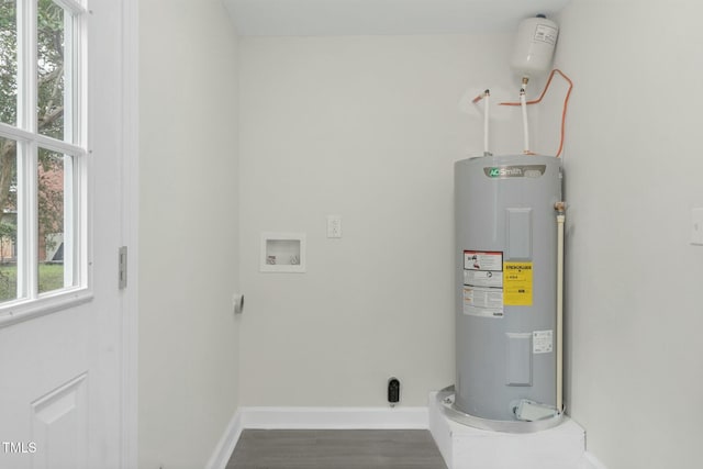 utility room featuring electric water heater