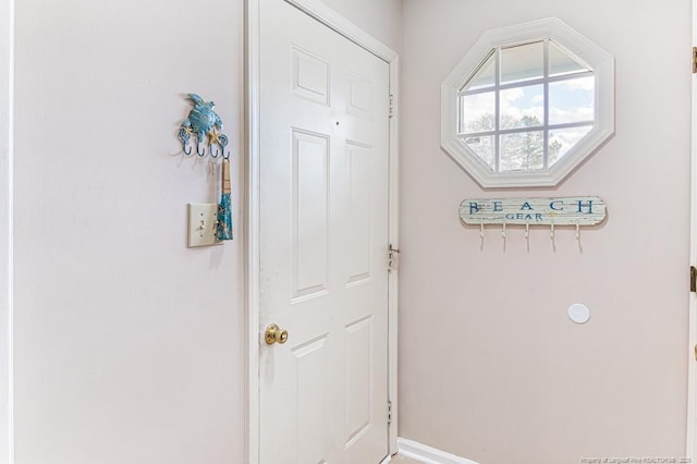 entryway with baseboards