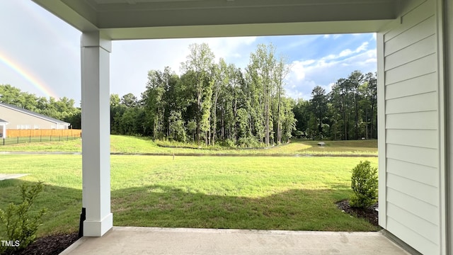 view of yard with fence