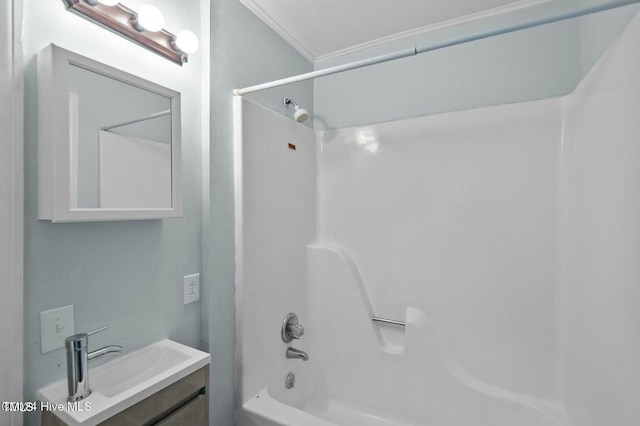 full bathroom with bathtub / shower combination and vanity