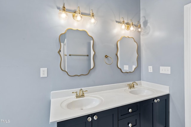 full bath with a sink and double vanity