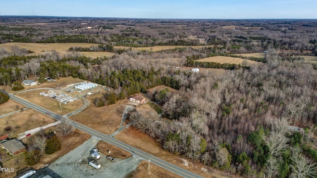 bird's eye view featuring a view of trees