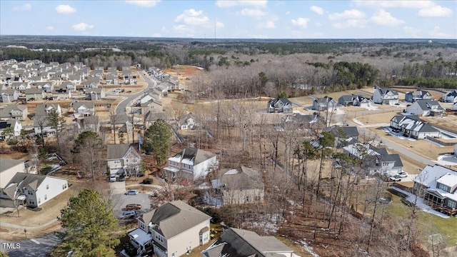 aerial view with a residential view