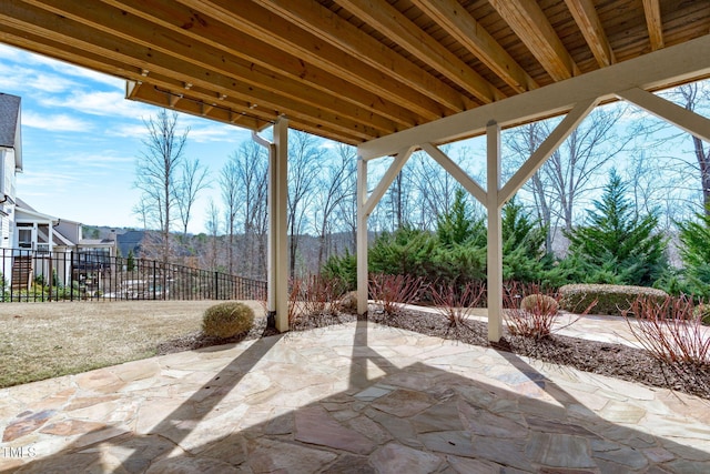 view of patio / terrace with fence