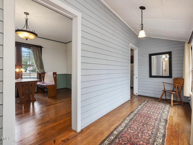 interior space featuring lofted ceiling