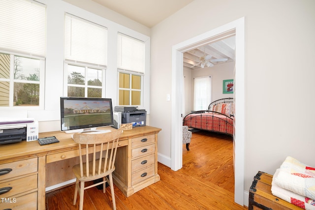 office featuring light wood-type flooring