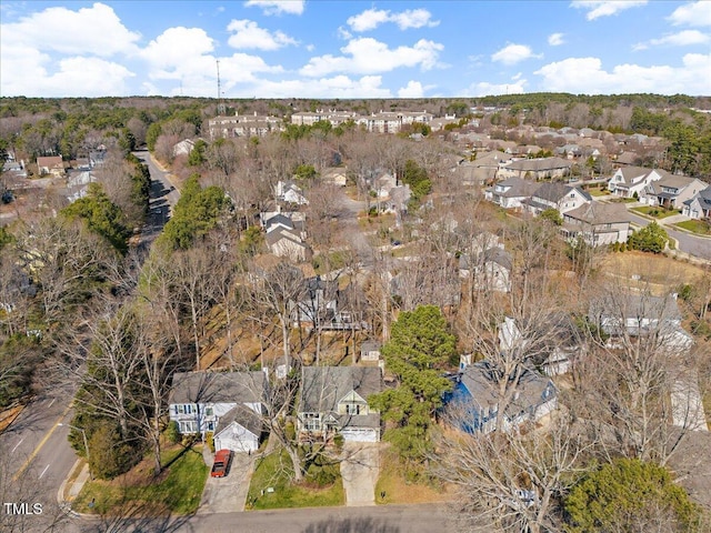 bird's eye view with a residential view