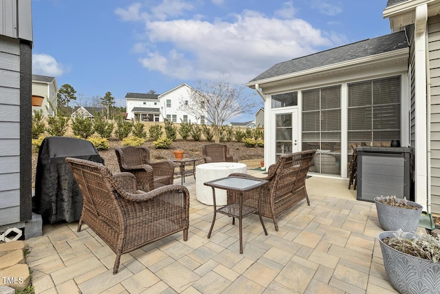 view of patio / terrace with an outdoor hangout area