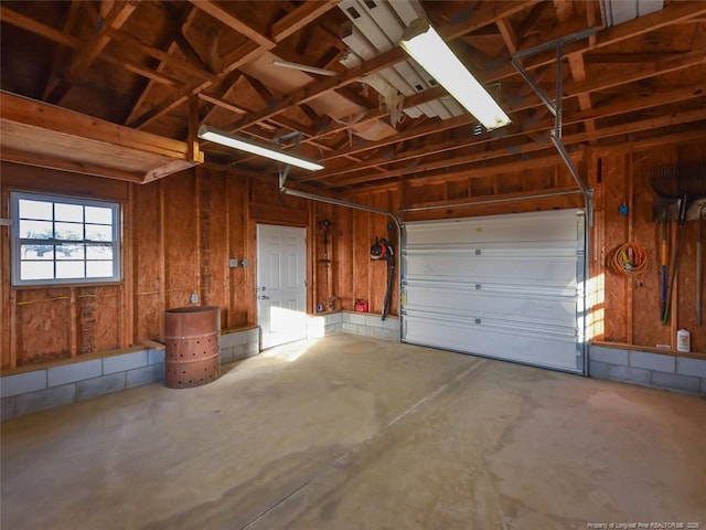 view of garage