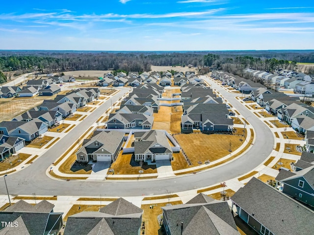 aerial view with a residential view