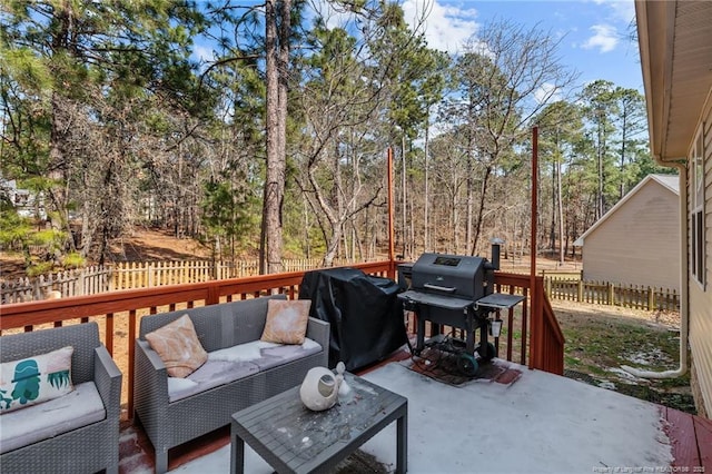 45 Cutter Cir, Sanford, NC 27332 - fenced backyard with outdoor lounge area and area for grilling