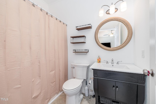 full bath featuring vanity and toilet