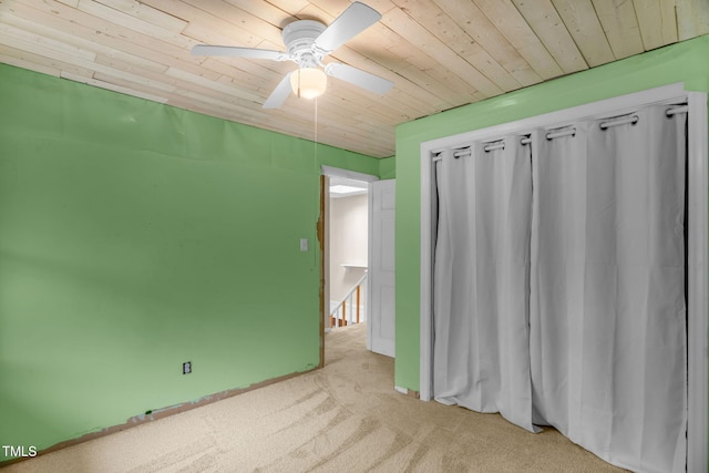 214 Woodcrest Ave, Smithfield, NC 27577 - unfurnished room with wood ceiling, carpet, and ceiling fan