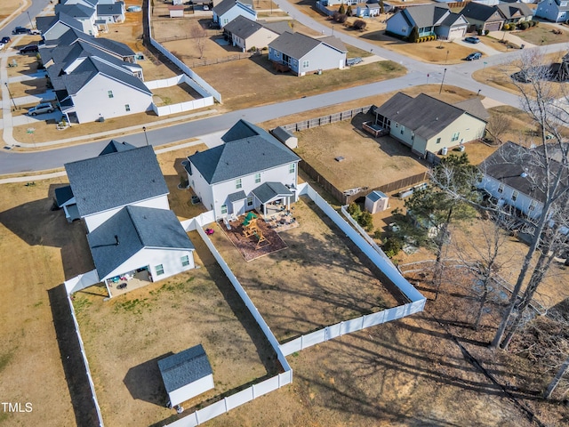 bird's eye view featuring a residential view