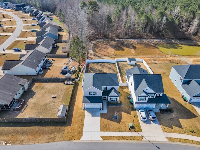 bird's eye view with a residential view