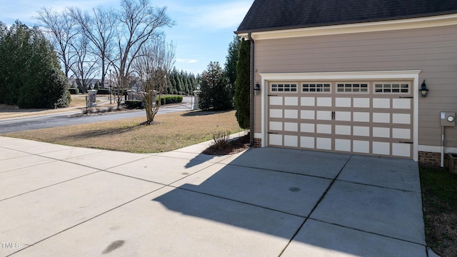 garage with driveway