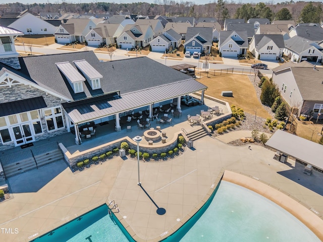 drone / aerial view with a residential view