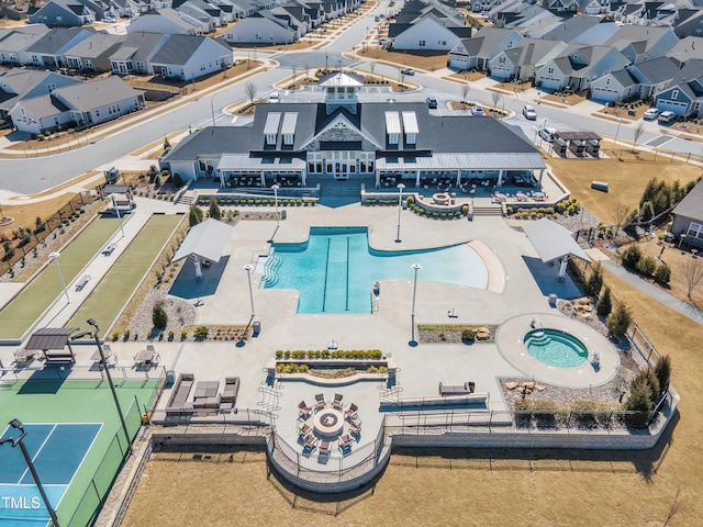 drone / aerial view featuring a residential view