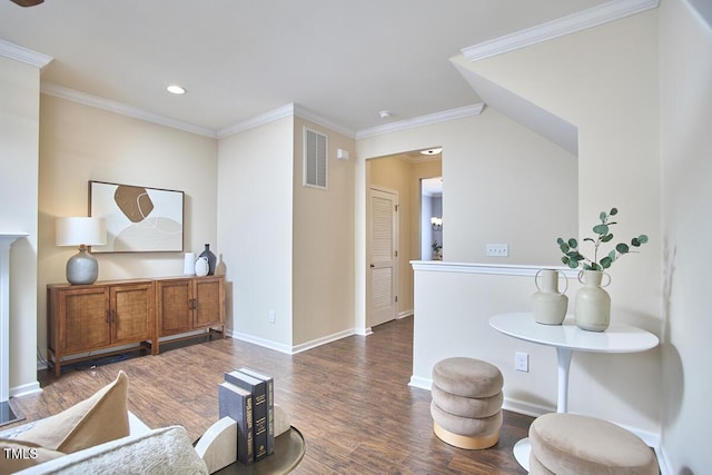 590 Grand Central Sta, Apex, NC 27502 - living room featuring wood finished floors, recessed lighting, and crown molding
