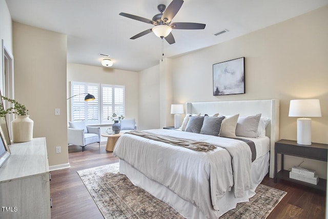 590 Grand Central Sta, Apex, NC 27502 - bedroom featuring dark wood finished floors and ceiling fan
