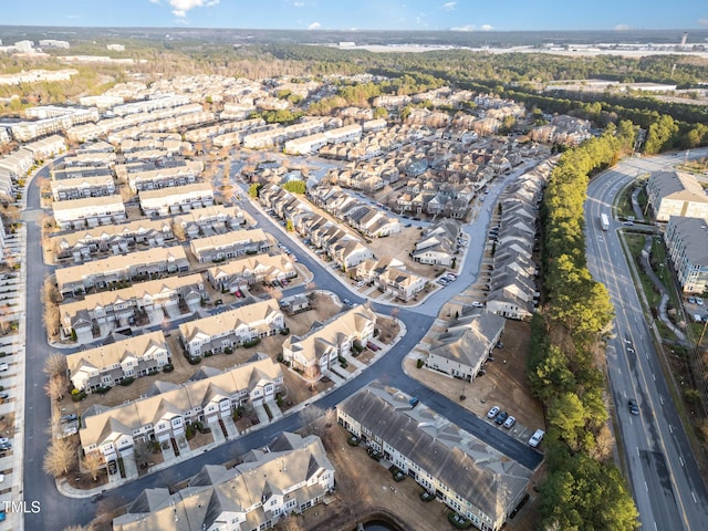 aerial view with a residential view