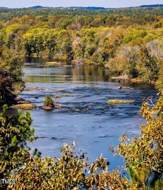 property view of water with a view of trees