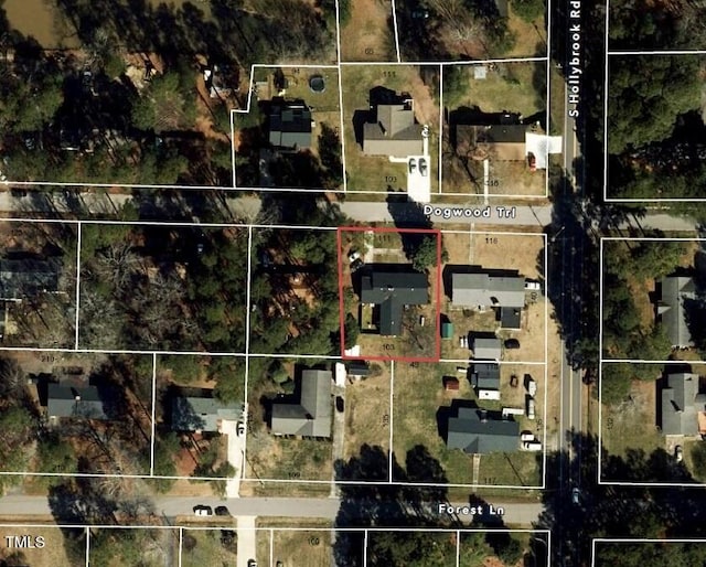 136 Dogwood Trl, Wendell, NC 27591 - map of property location with property boundaries highlighted