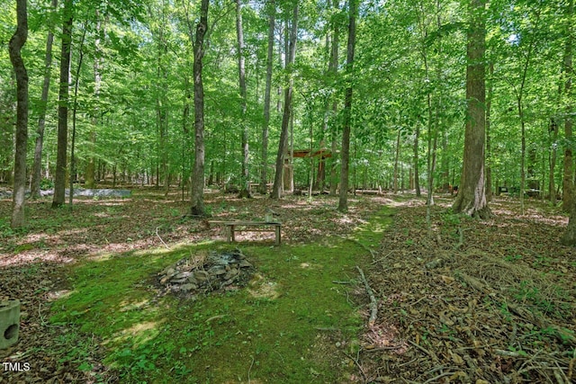 view of tree filled area