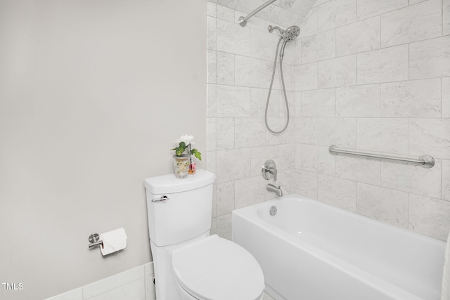 bathroom with shower / tub combination and toilet