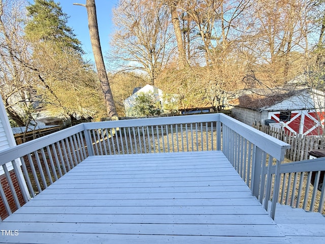 deck featuring fence