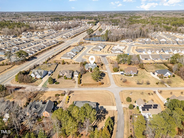 bird's eye view with a residential view