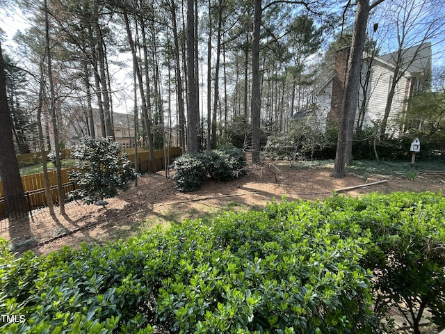 view of yard with fence