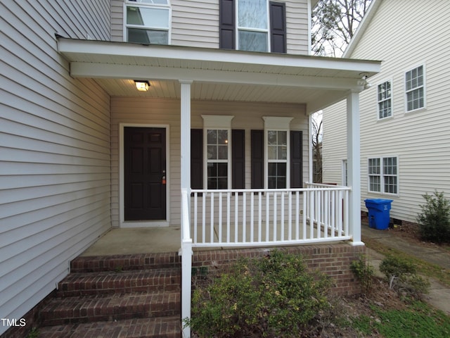 property entrance with a porch