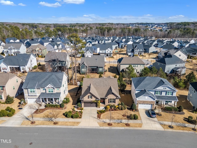 bird's eye view with a residential view