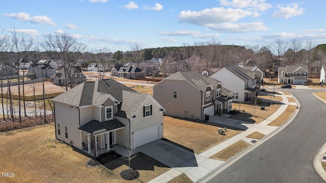 aerial view with a residential view