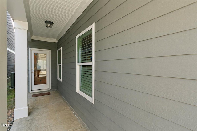 entrance to property with central AC unit