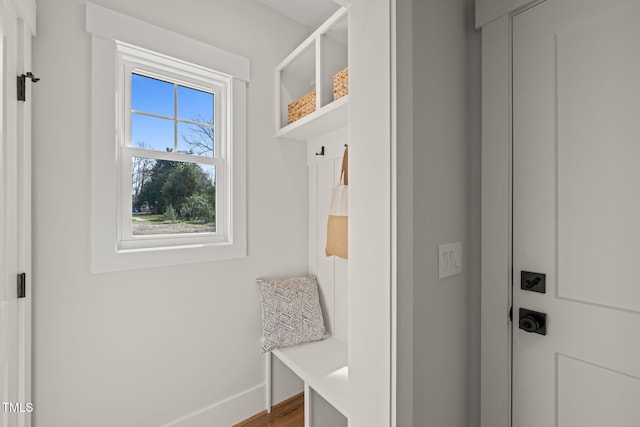 mudroom with baseboards