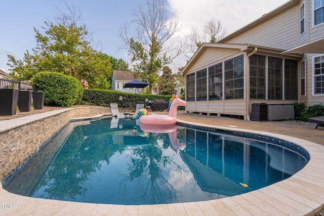 109 Skywater Ln, Holly Springs, NC 27540 - view of pool with a sunroom