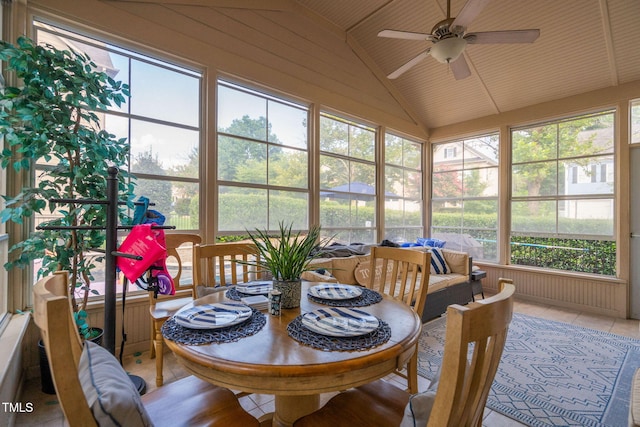 109 Skywater Ln, Holly Springs, NC 27540 - sunroom / solarium with ceiling fan, vaulted ceiling, and an outdoor living space