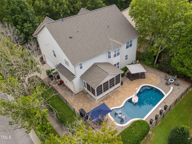 109 Skywater Ln, Holly Springs, NC 27540 - aerial view of property and surrounding area featuring a pool area