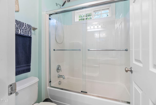 109 Skywater Ln, Holly Springs, NC 27540 - bathroom featuring bath / shower combo with glass door and toilet
