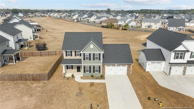 aerial view with a residential view