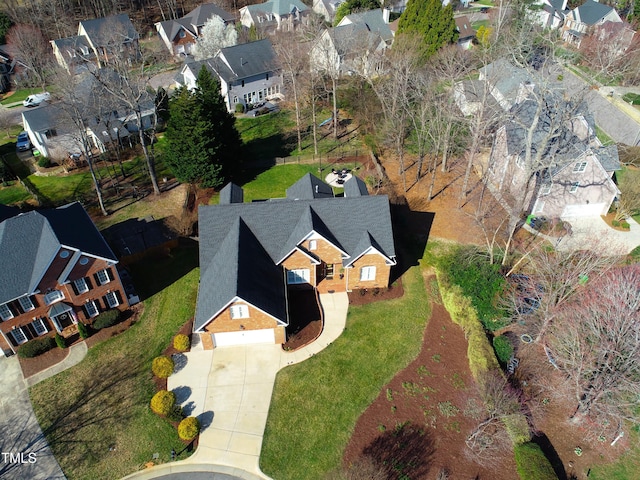 aerial view with a residential view