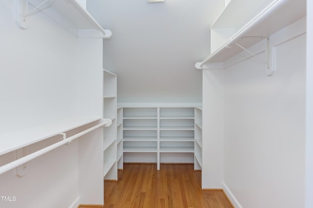 spacious closet with wood finished floors