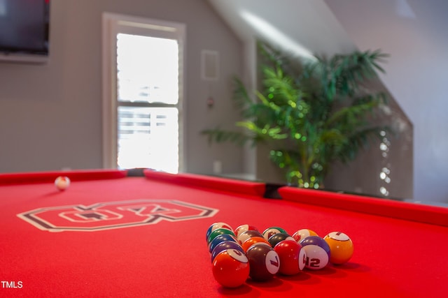 rec room with billiards