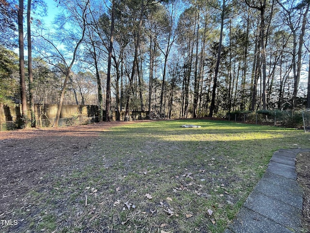 view of yard featuring fence