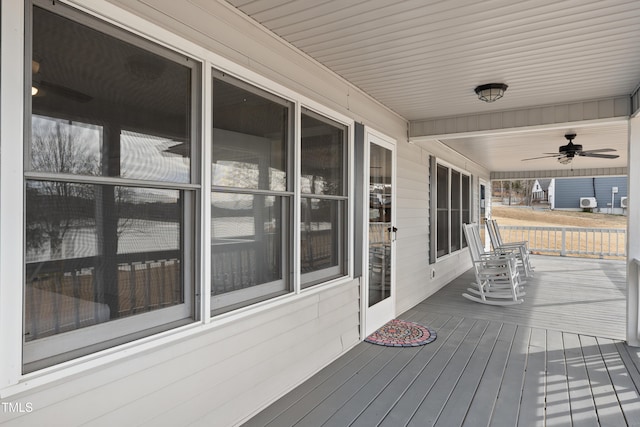 deck featuring a porch