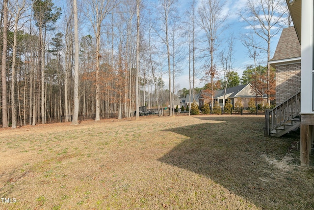 view of yard with fence